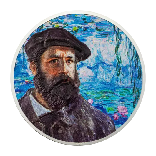 Claude Monet, strieborná minca, 2 oz, Proof