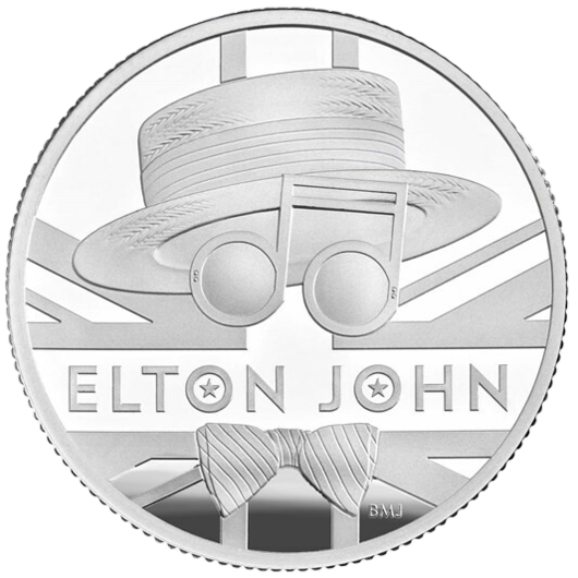 Elton John strieborná minca 1/2 oz proof