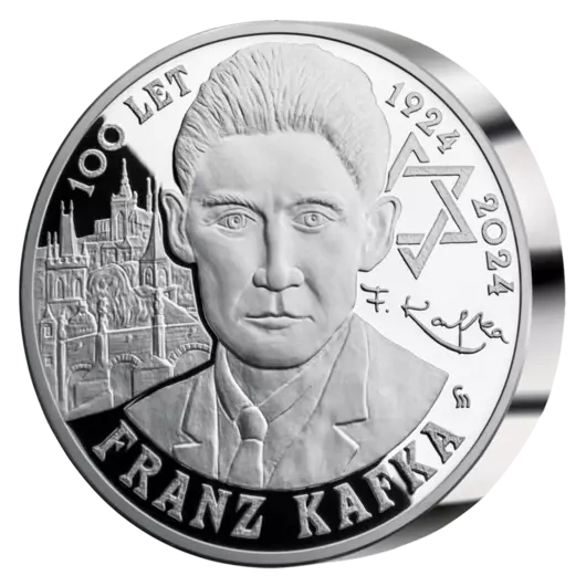 Franz Kafka - 100 rokov, pamätná razba z rýdzeho striebra 5 oz