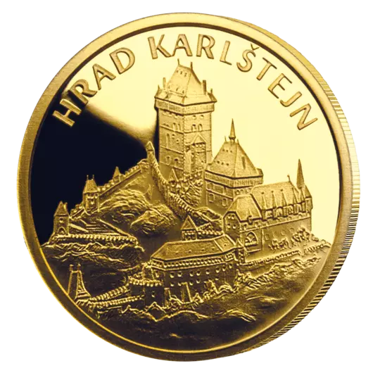 Hrad Karlštejn - pamätná minca z 1/10 oz rýdzeho zlata