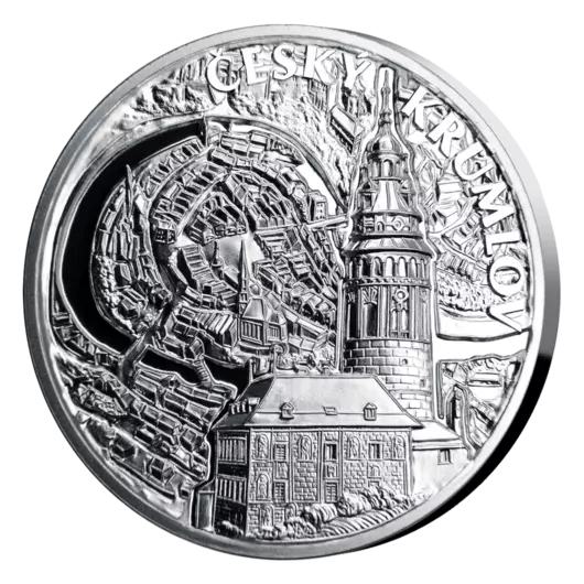 Český Krumlov - unikátna razba z rýdzeho striebra, 1 oz